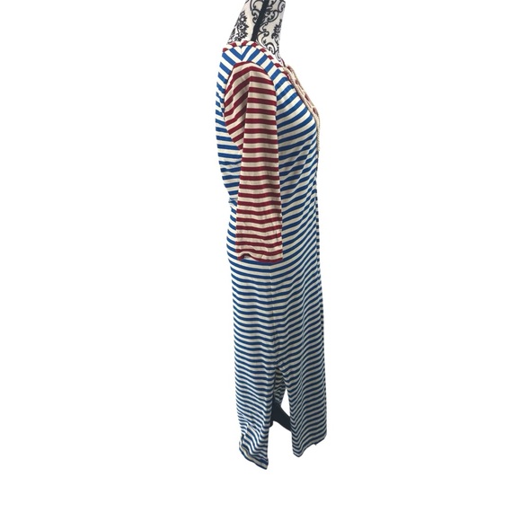 J.Crew Sammie Stripe Lace-Up Maxi Dress G3607 Baltic Red Blue Nautical Boho, S - Picture 12 of 16